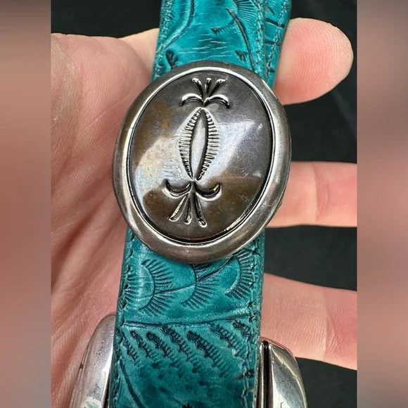 Justin Boots Teal and Silver Women's Belt - Picture 6 of 14